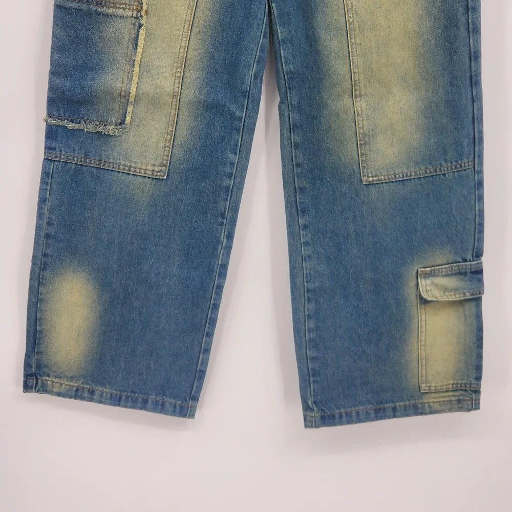 ☆☆  Fashion Nova Wide Leg Cargo Jeans Size 11 NWT
